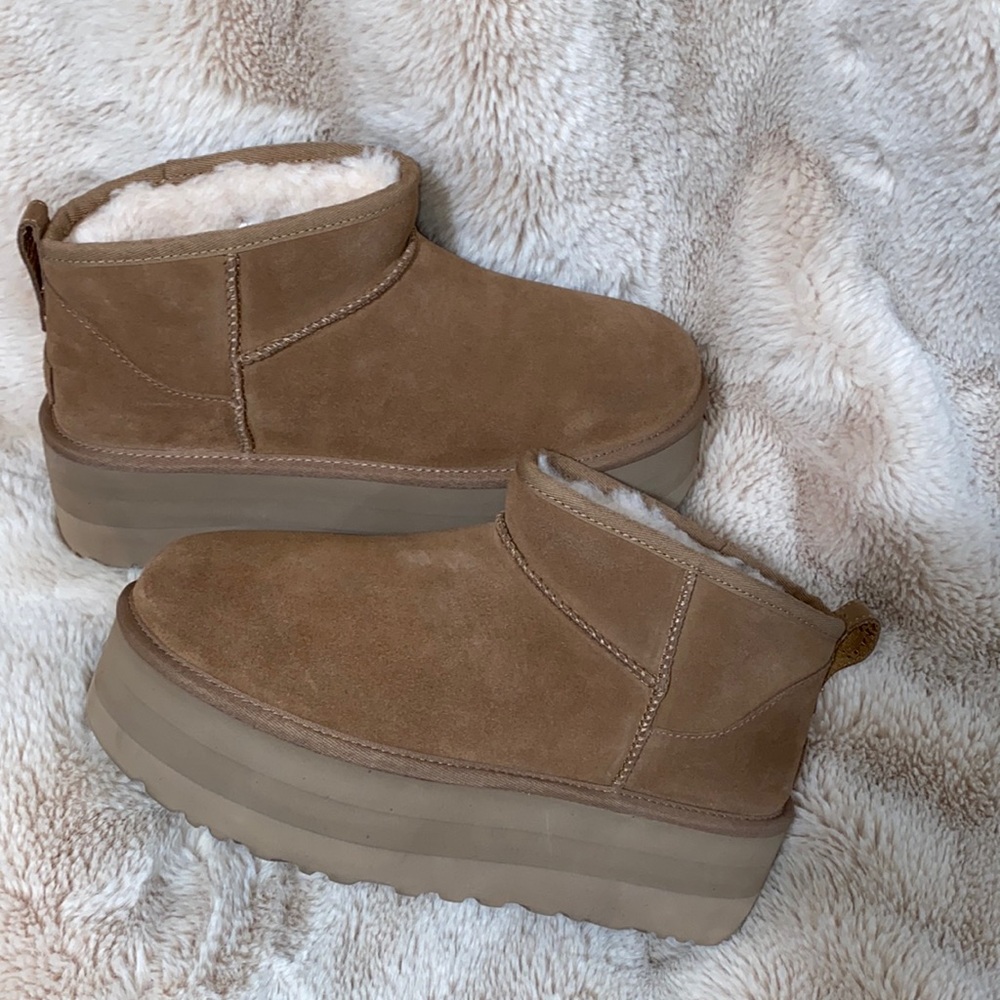 UGG Tan Platform Boots